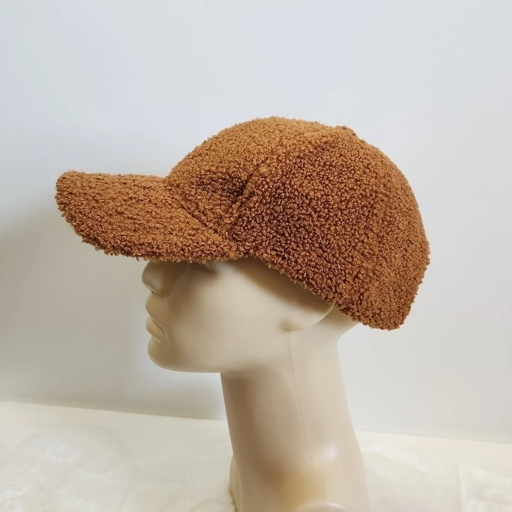 Public Opinion Tan Toffee Teddy Fleece Fuzzy Women's Baseball Hat Cap